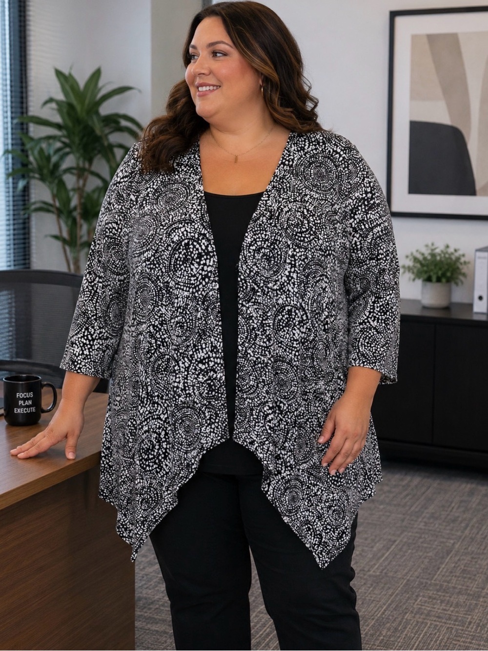 Slim Factor By Investments Asymmetrical 2 Layer Blouse - SIZE 3X - NWT